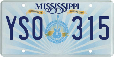 MS license plate YSO315