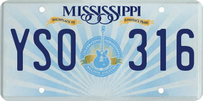MS license plate YSO316