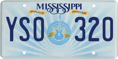 MS license plate YSO320