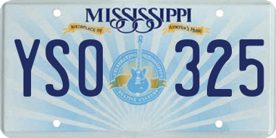 MS license plate YSO325