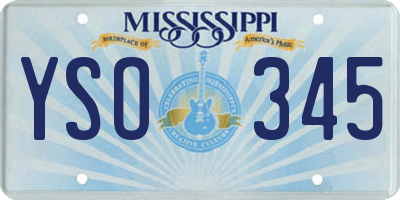 MS license plate YSO345