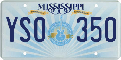 MS license plate YSO350