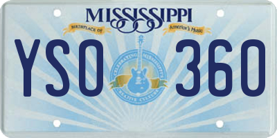 MS license plate YSO360