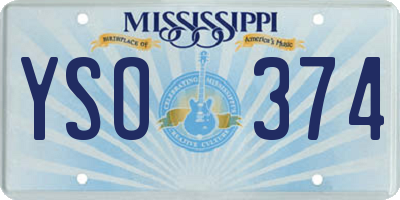 MS license plate YSO374