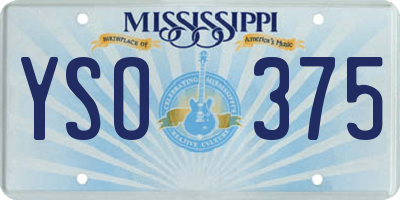 MS license plate YSO375
