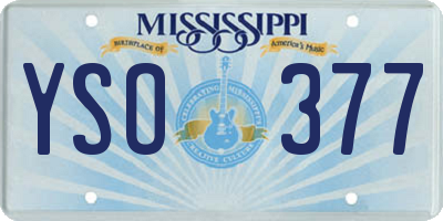 MS license plate YSO377