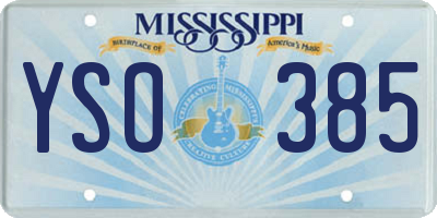 MS license plate YSO385