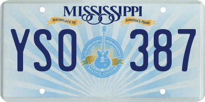 MS license plate YSO387