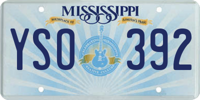 MS license plate YSO392