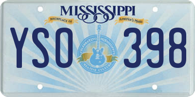 MS license plate YSO398