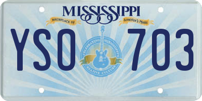 MS license plate YSO703