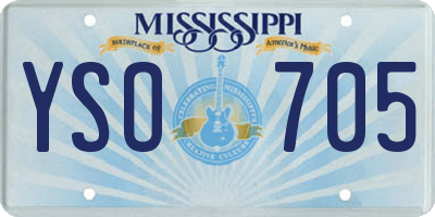 MS license plate YSO705