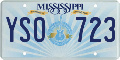 MS license plate YSO723