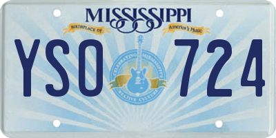 MS license plate YSO724