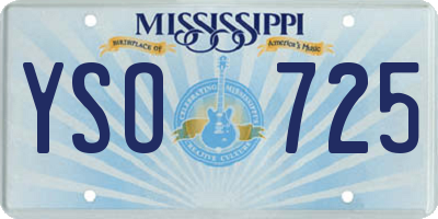 MS license plate YSO725