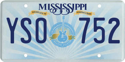 MS license plate YSO752