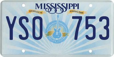 MS license plate YSO753
