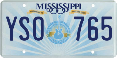 MS license plate YSO765