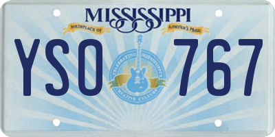 MS license plate YSO767