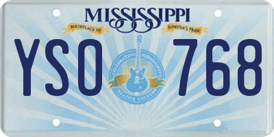 MS license plate YSO768