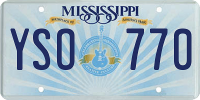 MS license plate YSO770