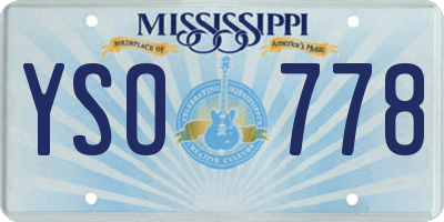 MS license plate YSO778