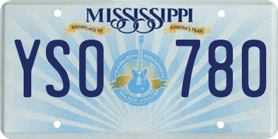 MS license plate YSO780
