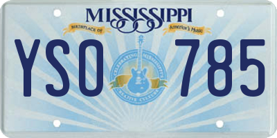 MS license plate YSO785
