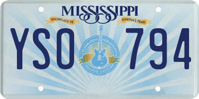 MS license plate YSO794