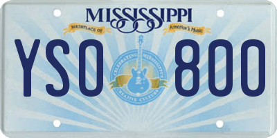 MS license plate YSO800
