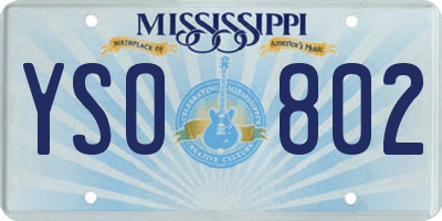 MS license plate YSO802