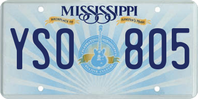MS license plate YSO805