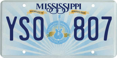 MS license plate YSO807