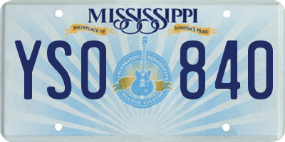 MS license plate YSO840