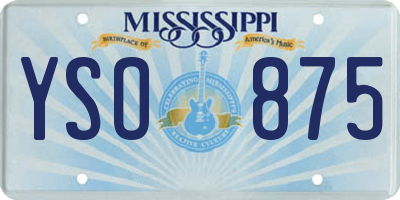 MS license plate YSO875