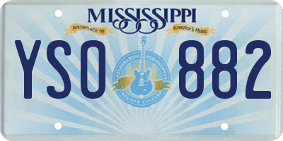 MS license plate YSO882