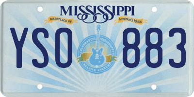 MS license plate YSO883