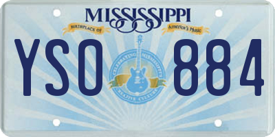 MS license plate YSO884