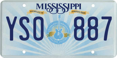 MS license plate YSO887
