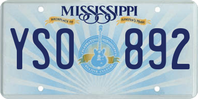MS license plate YSO892