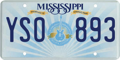 MS license plate YSO893