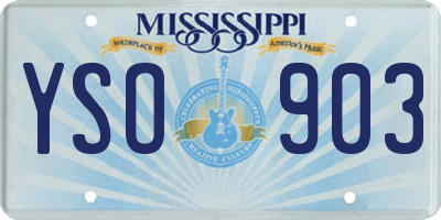 MS license plate YSO903
