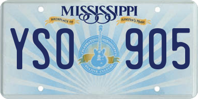 MS license plate YSO905