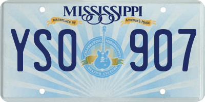 MS license plate YSO907