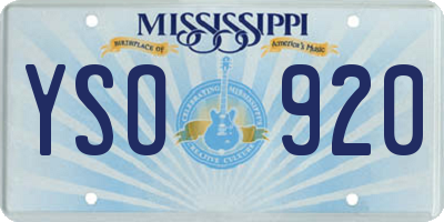 MS license plate YSO920