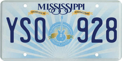 MS license plate YSO928