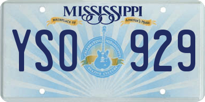 MS license plate YSO929