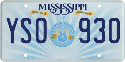 MS license plate YSO930