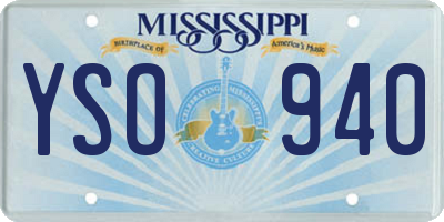 MS license plate YSO940