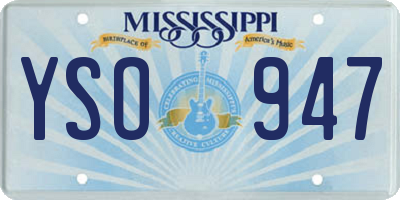 MS license plate YSO947